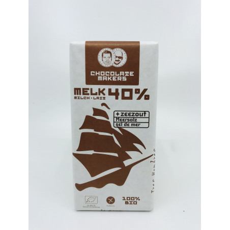 Tablette Chocolat lait 40% cacao (pointes de sel marin)