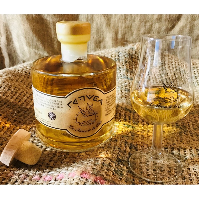 RUMSKY - hybride Rhum & Whisky (jus d'orge & mélasse de canne à sucre bio en longue fermentation, distillé brut de fût))